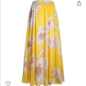 Yellow Floral Maxi skirt
